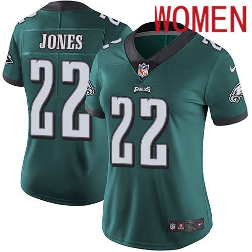 Women Philadelphia Eagles 22 Sidney Jones Nike Midnight Green Vapor Limited NFL Jersey